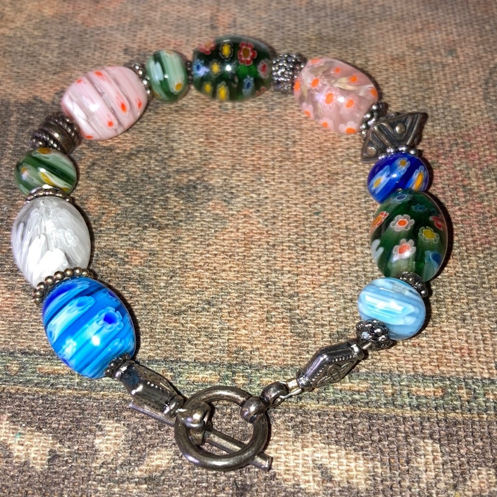 Vintage Millefiori bead bracelet